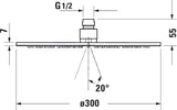 DURAVIT Kopfbrause D240 mm Schwarz Matt – Wand- und Deckenmontage, verstellbarer Kopf