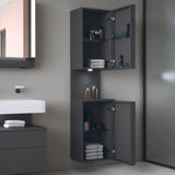 DURAVIT Qatego Hochschrank 400 mm, 2 Türen, weiß Hochglanz, Eiche Schw. Matt