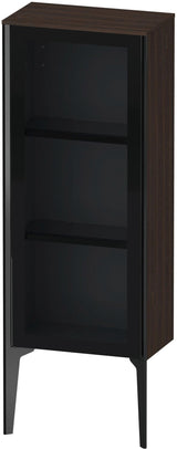 DURAVIT XViu Halbhochschrank 890 mm mit Glastür in Amerikanisch Nussbaum matt – Push-Open & Soft-Close