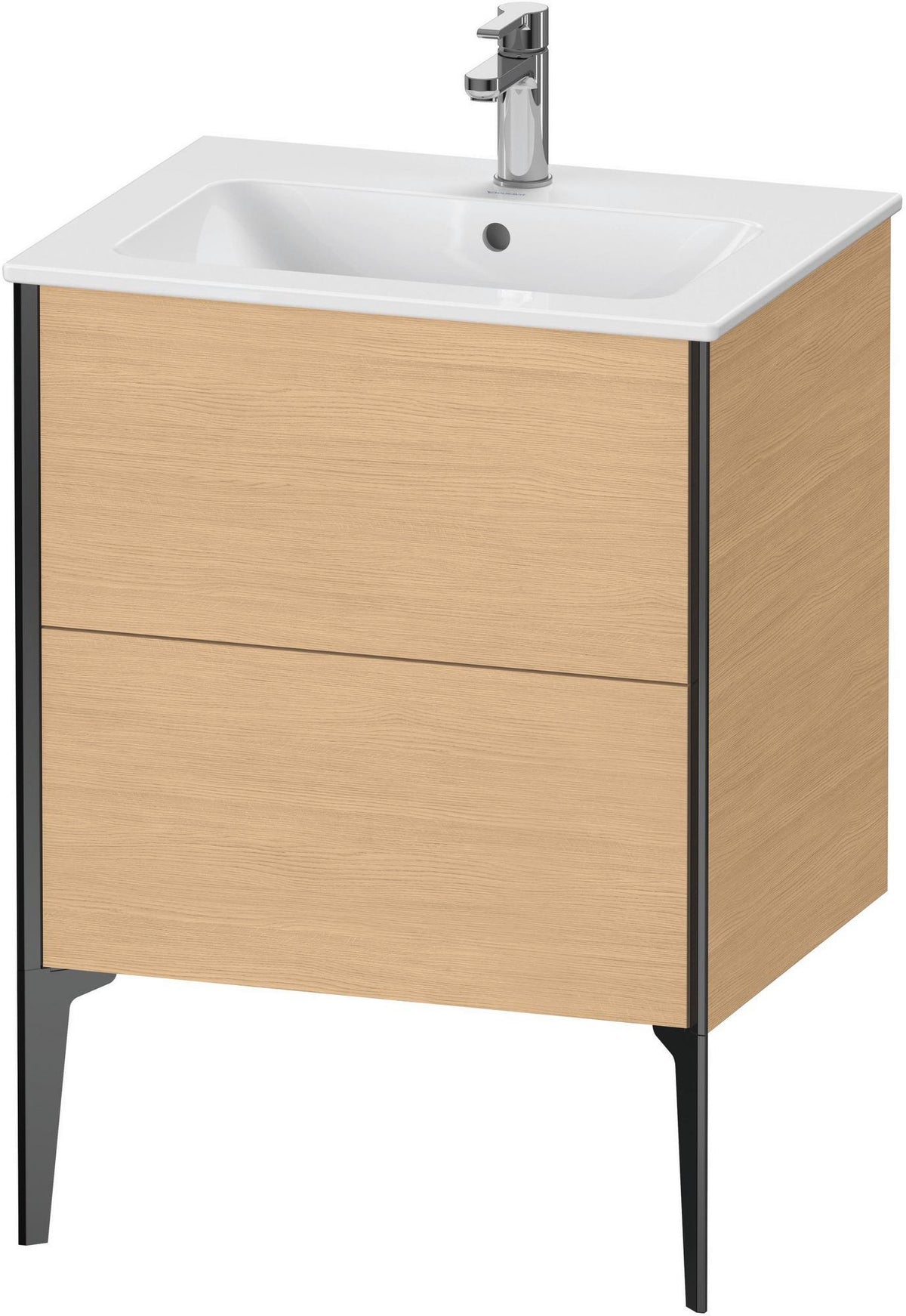 DURAVIT XViu Waschtischunterbau bodenstehend 610 mm, 2 Auszüge, weiß matt – Tip-On & Soft-Close