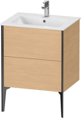 DURAVIT XViu Waschtischunterbau bodenstehend 610 mm, 2 Auszüge, weiß matt – Tip-On & Soft-Close
