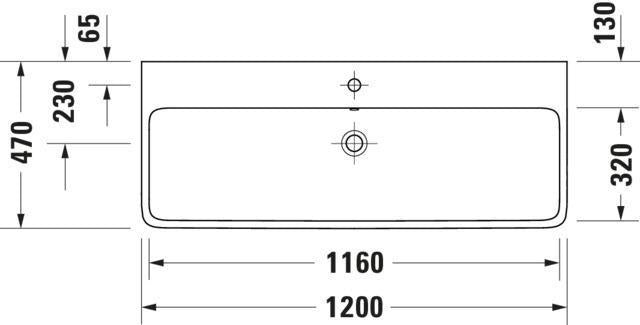 DURAVIT Qatego Aufsatzwaschtisch 1200 mm Weiß Hochglanz mit Hahnlochbank