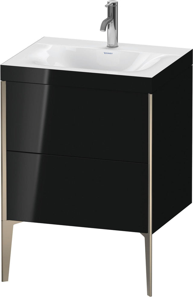 DURAVIT XViu Waschtischunterbauset c-bonded, 2 Auszüge, champagner matt/schwarz hochglanz