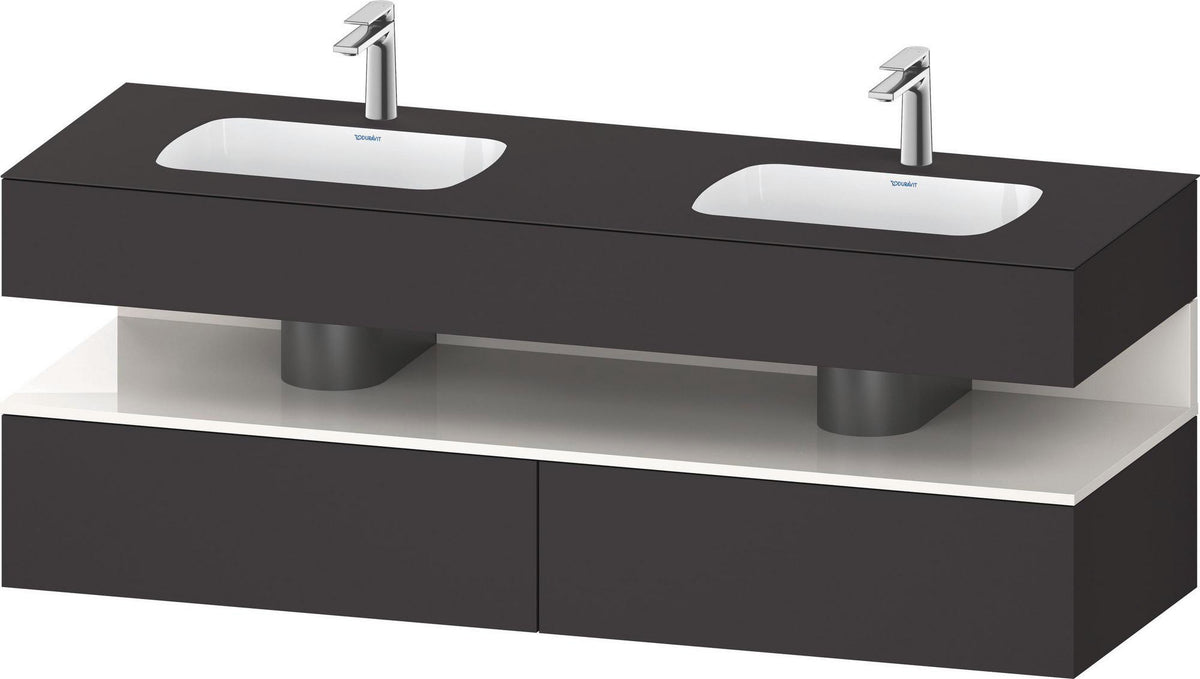 DURAVIT Qatego Studio F. A. Porsche Waschtischset 1600 mm mit Konsolenwaschtischunterbau, 2 Auszüge