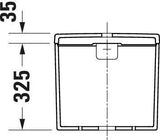 Duravit D-Neo Spülkasten Weiß mit WonderGliss, Dual Flush 6/3 L, Wasseranschluss unten links