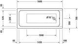 DURAVIT D-Code Badewanne 1700x700mm Einbau Weiß mit Überlauf