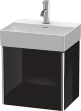 Duravit XSquare Waschtischunterbau 434 mm, 1 Tür, Anschlag links, Schwarz Hochglanz
