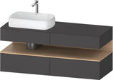 Duravit Qatego Konsolenwaschtischunterbau 1400 mm weiß hochglanz mit Eiche schwarz Nische