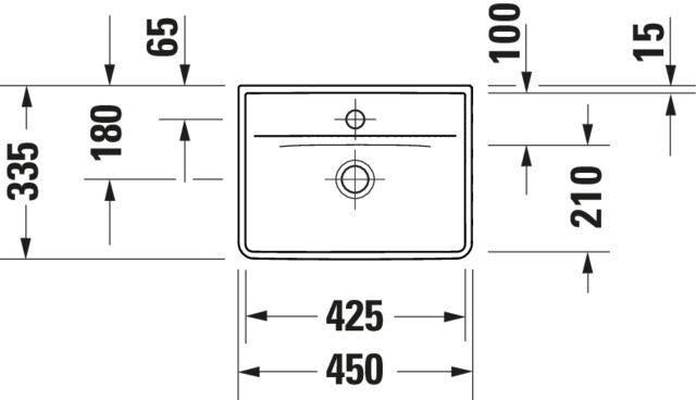 Duravit D-Neo Handwaschbecken 450 mm weiß ohne Überlauf – Wandhängend, Sanitärkeramik
