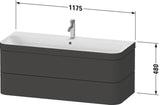 Duravit Happy D.2 c-bonded Waschtischset 1175 mm wandhängend mit 2 Schubkästen und Tip-on Technik
