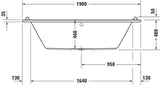 DURAVIT Starck Whirlwanne 1900x900 mm mit Air-System, 2 Rückenschrägen und elektronischer Bedienung