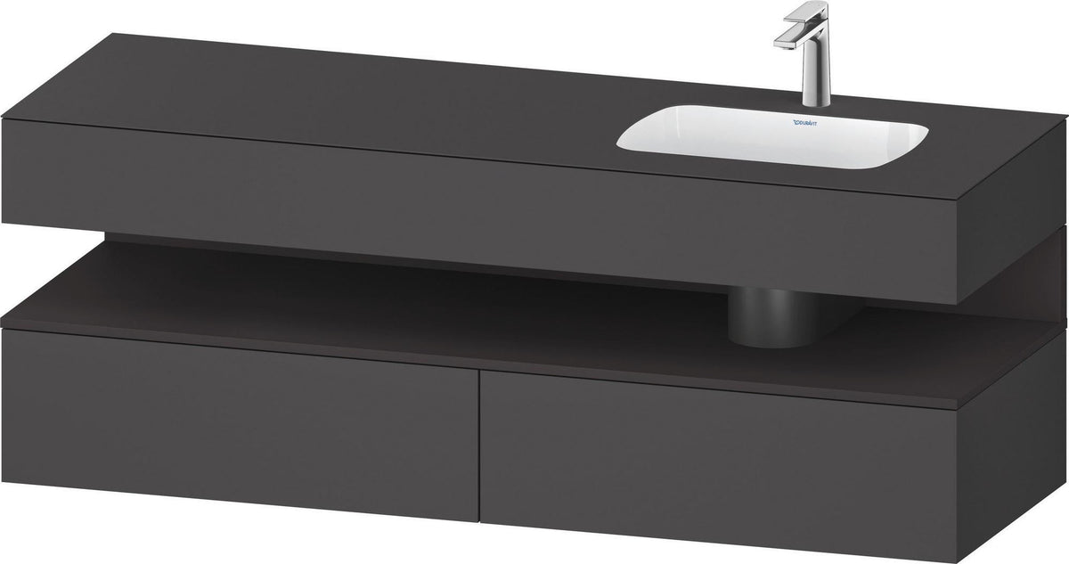 DURAVIT Qatego Einbauwaschtisch mit Konsolenwaschtischunterbau 1600 mm Weiß Matt