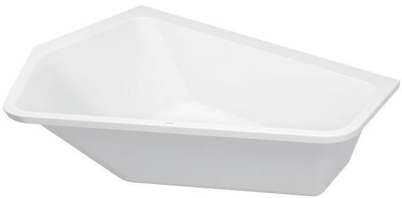 DURAVIT Paiova 5 Eckbadewanne 1900x1400 mm Weiß – Raumsparwanne mit 2 Rückenschrägen