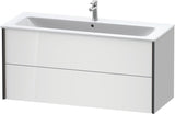 Duravit XViu Waschtischunterbau wandhängend 1210 mm, 2 Schubkästen, champagner matt/weiß matt