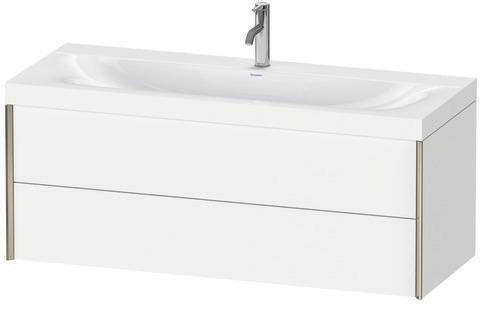 Duravit XVIU Möbelwaschtischset 1200x480mm mit Viu Waschtisch, Nussbaum Mitte, wandhängend