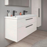 DURAVIT D-Code Halbhochschrank 400 mm, rechts, Basalt Matt, 1 Tür, Glasböden