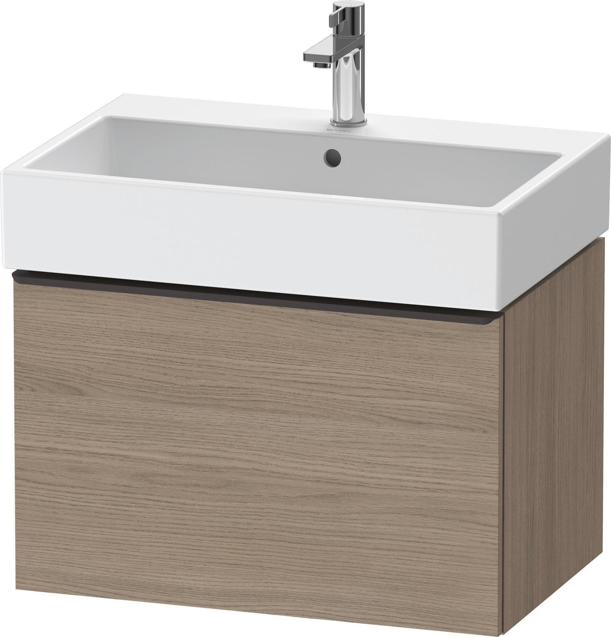 Duravit D-Neo Waschtischunterbau 684 mm Eiche Terra Matt mit Auszug und Bronze-Griff