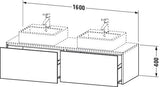 Duravit XSquare Waschtischunterbau 1600 mm wandhängend 2 Auszüge Sanitär-Ahorn seidig-matt