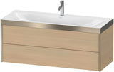 Duravit XViu c-bonded Waschtischunterbauset 1200 mm, 2 Schubkästen, champagner matt/eiche dunkel