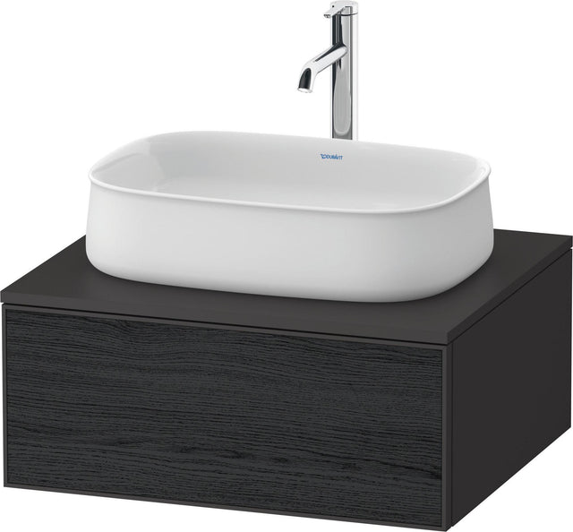 DURAVIT Zencha Konsolen-Waschtischunterbau 650 mm Eiche Anthrazit mit 1 Auszug und Push-Open
