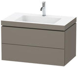 Duravit L-Cube Waschtischset 800 mm mit Vero Air Becken, Flannel Grey Hochglanz, 2 Schubkästen