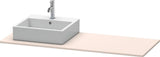 Duravit XSquare Konsole 1400x550mm betongrau matt – 1 Ausschnitt, mit Siphonaussparung