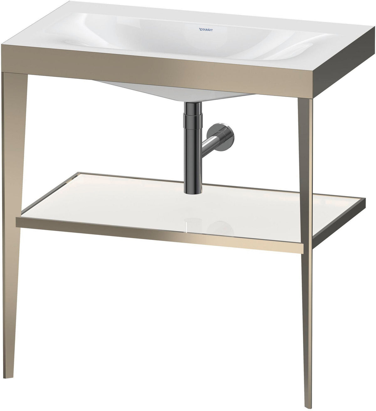 Duravit XViu Waschtischunterbau 800 mm mit Möbelwaschtisch, Metallkonsole, champagner matt/schwarz hochglanz