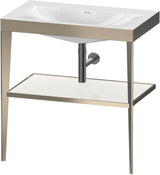 Duravit XViu Waschtischunterbau 800 mm mit Möbelwaschtisch, Metallkonsole, champagner matt/schwarz hochglanz