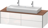 DURAVIT XSquare Waschtischunterbau 1400 mm, 4 Schubkästen, betongrau matt, wandhängend