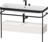 Duravit Happy D.2 c-bonded Waschtischset 1175 mm mit Metallkonsole & Schubkasten in Taupe