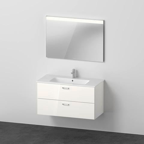 DURAVIT XBase Möbel-Set 1030 mm, Waschtisch, Unterbau, Spiegel, Weiß glänzend
