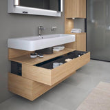 DURAVIT Qatego Hochschrank 400 mm, 2 Türen, weiß Hochglanz, Eiche Schw. Matt
