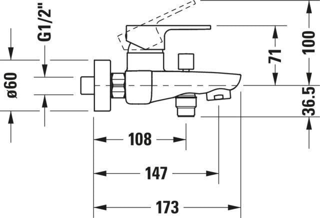 DURAVIT B.3 Einhebel-Wannenmischer Aufputz – Chrom, Keramikmischsystem, 147 mm Ausladung