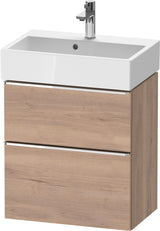 DURAVIT D-Neo Waschtischunterbau wandhängend Eiche Schwarz 584 mm mit Auszug und Schubkasten