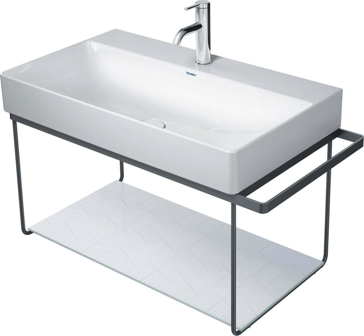 DURAVIT DuraSquare Metallkonsole mit Handtuchhalter links/rechts, chrom – 865 mm