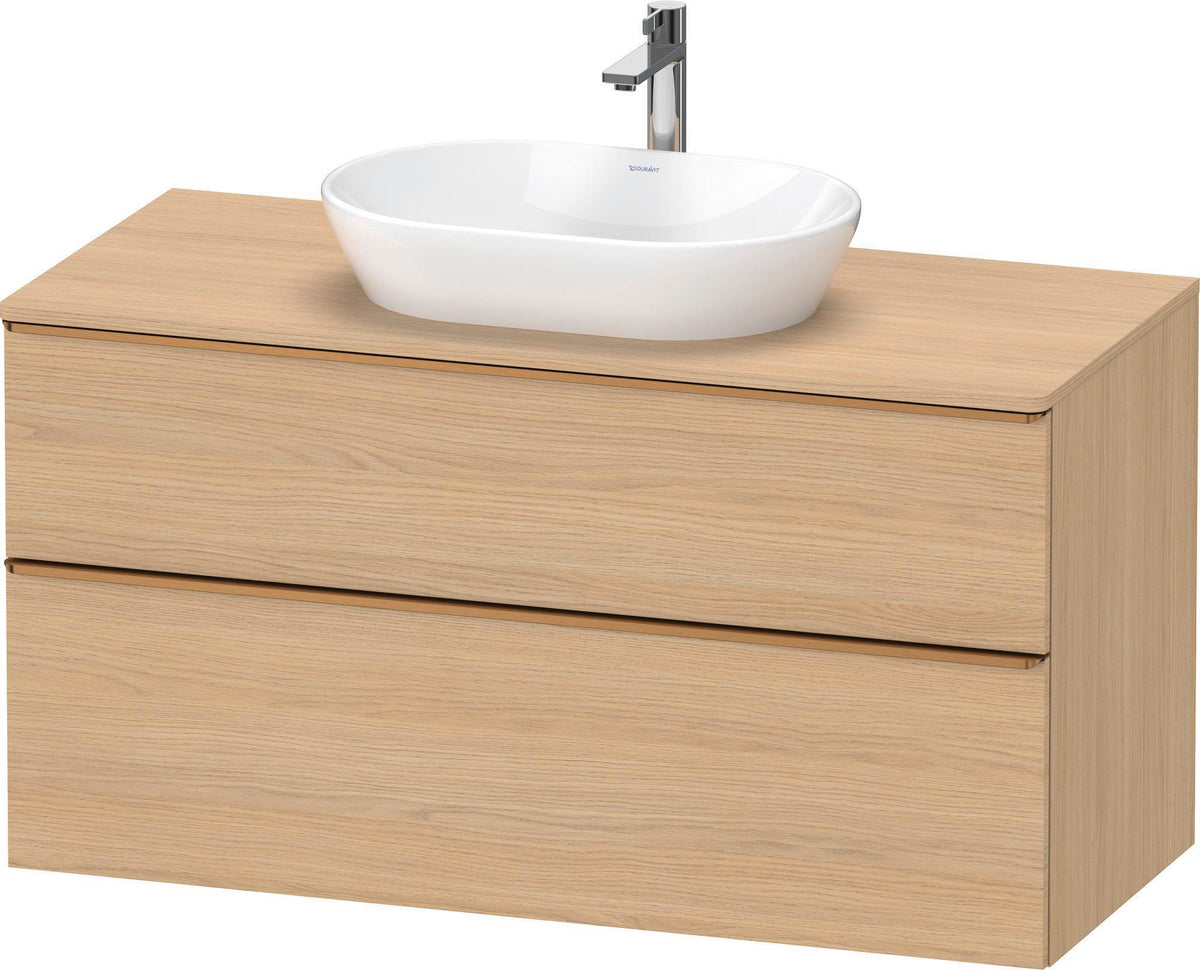 DURAVIT D-Neo Konsolenwaschtischunterbau 1200 mm Eiche Schwarz Matt mit Bronze Griff