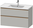 DURAVIT D-Neo Waschtischunterbau 984 mm betongrau matt mit Soft-Close und Bronze-Griff
