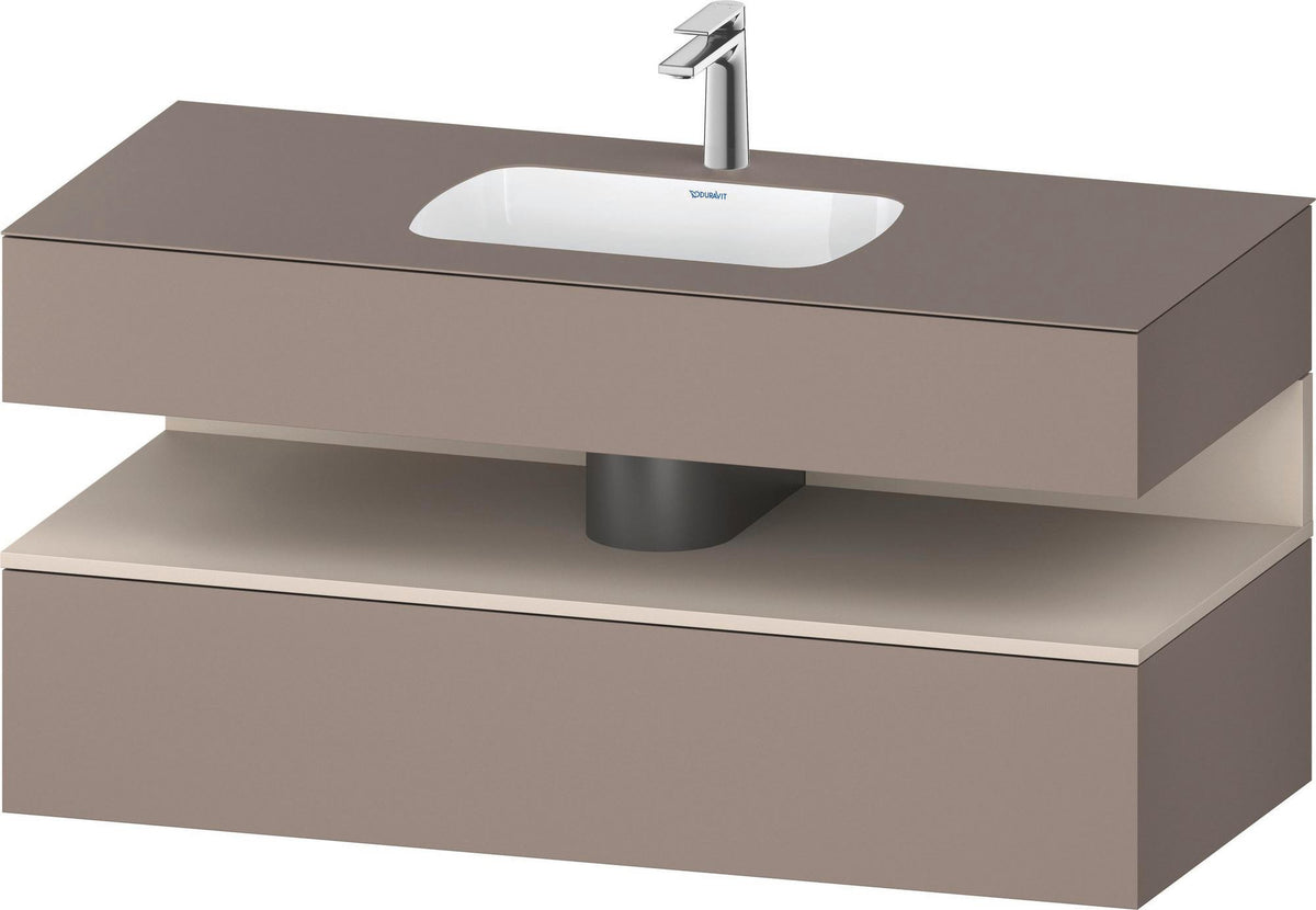 DURAVIT Qatego Studio F. A. Porsche Einbauwaschtisch mit Konsolenwaschtischunterbau 1200 mm Weiß Matt