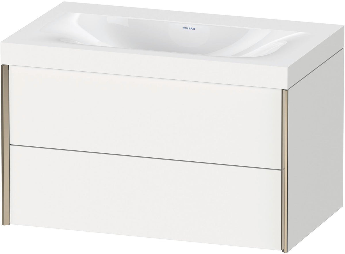 DURAVIT XViu c-bonded Waschtischset 800 mm wandhängend mit 2 Schubkästen und Tip-on-Technik