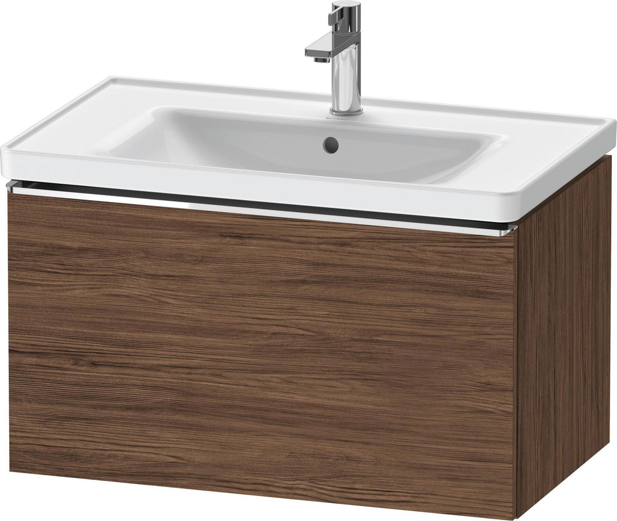 Duravit D-Neo Waschtischunterbau 784 mm Eiche Schwarz Matt mit 1 Auszug und Bronze-Griff