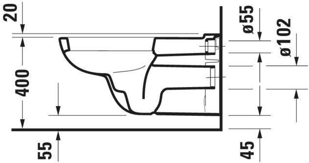 Duravit Wand-WC D-Code Vital 700 mm Tiefspüler barrierefrei mit HygieneGlaze