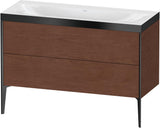 DURAVIT XViu Waschtischunterbauset 1200 mm mit 2 Auszügen, Schwarz Matt / Amerikanischer Nussbaum