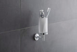 DURAVIT Starck T Zahnputzbecher, Chrom, Akzentfarbe Weiß Matt, 65x98x173 mm, Glas, Messing