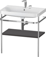 DURAVIT Happy D.2 c-shaped Waschtisch-Set 775 mm mit Metallkonsole, taupe seidenmatt