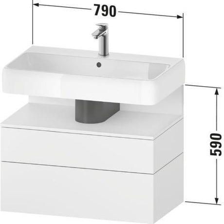 DURAVIT Qatego Waschtischunterbau 790 mm Eiche Terra Matt – wandhängend, 1 Auszug, Tip-On