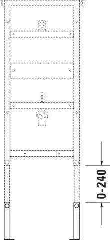 DURAVIT DuraSystem Verlängerungs-Set 240 mm aus Stahl – Ersatzteil für WC-Elemente
