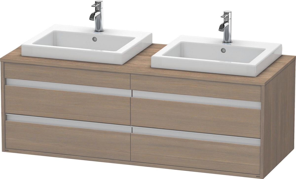 DURAVIT Ketho Waschtischunterbau wandhängend 1400 mm Eiche Terra 4 Schubkästen