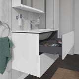 Duravit L-Cube Waschtischunterbau 820 mm taupe matt mit 2 Schubkästen und Tip-On-Technik