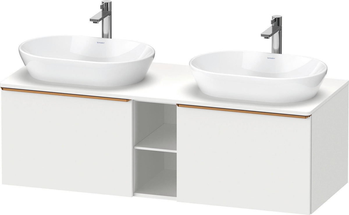 DURAVIT D-Neo Konsolenwaschtischunterbau 1400 mm betongrau matt mit 2 Auszügen und Bronze-Griffen