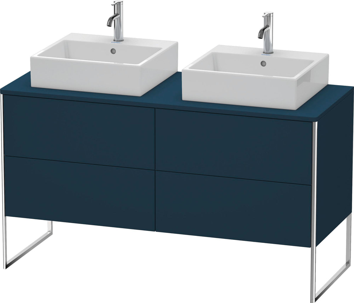 DURAVIT XSquare Waschtischunterbau 1400 mm betongrau matt mit 4 Schubkästen und Tip-On-Technik